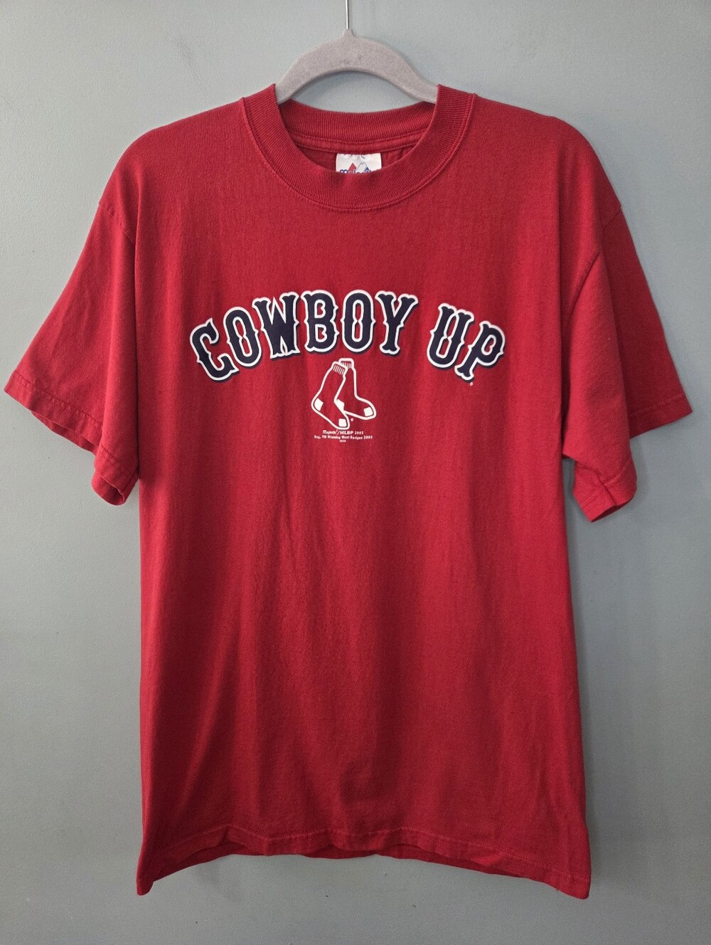 Boston Red Sox Shirt Mens/Unisex Large Kevin Millar Cowboy Up 2003 y2k vintage